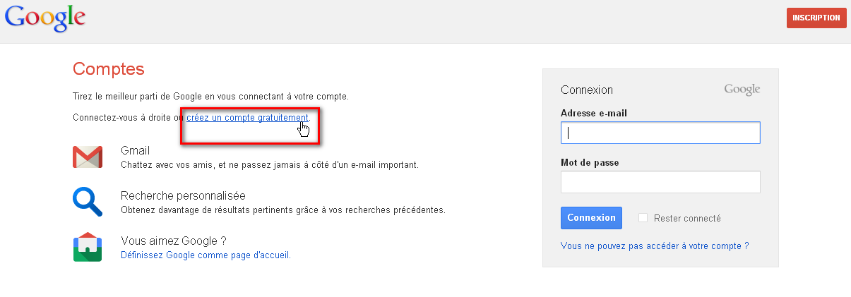 Gmail messagerie : comment crer un compte Gmail sur la